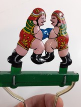 Vintage Tin Toy Sumo Wrestlers Squeeze Action Japan Chinese Boxing Warrior Fight - £15.61 GBP
