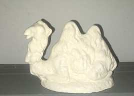Vintage Ceramic Atlantic Mold Resting Camel Nativity Bisque White Figurine 3.75&quot; - £13.32 GBP