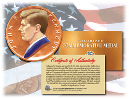 Colorized JOHN F. KENNEDY * Commemorative Medal * U.S. Inaugural Bronze Coin JFK - £11.92 GBP