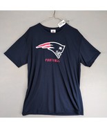 NFL Team Apparel New England Patriots Football Men&#39;s L Navy T-Shirt Athl... - $367.50 MXN