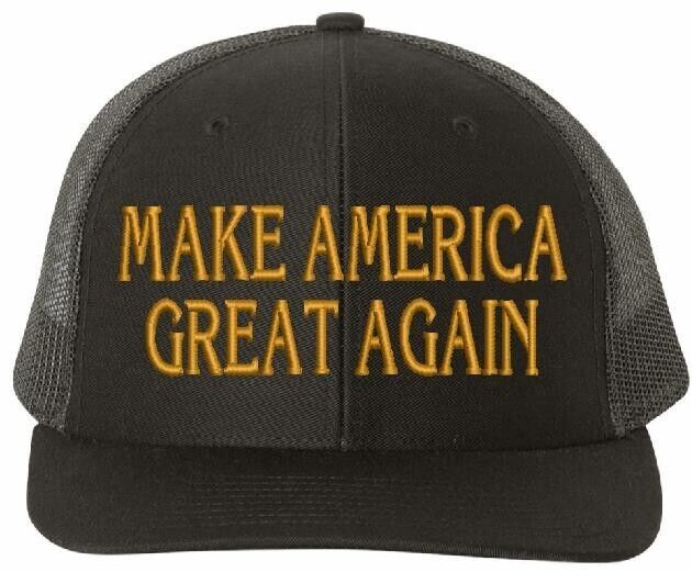 Make America Great Again Hat Trump 2025 Hat MAGA Gold Front/Back Emb AH3... - $19.79+