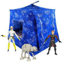 Blue Toy Play Pop Up Doll Tent, 2 Sleeping Bags, Sparkling Star Print Fabric - £19.62 GBP