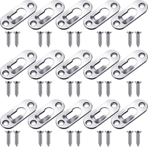30 Pieces Single Keyhole Hangers with 60 Pieces Screws Metal Keyhole Han... - $11.71