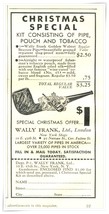 Print Ad Wally Frank Pipe Kit Christmas Special 1936 2.5x5&quot; Advertisement - $10.64 CAD