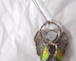 Ganz Angel Dance Silver Tone Charm Stained Glass Green Flower Flip Flop ... - $11.46