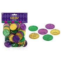 Mardi Gras 100 Plastic Coins Doubloons Pirate - £9.54 GBP