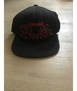 Pre-Owned Chicago Bulls All Black Red Script Mitchell &amp; Ness NBA Snapbac... - $34.28 CAD