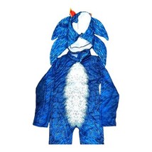 Kids Sonic The Hedgehog Cosplay Costume Jumpsuit,Gloves, And Cap Size Medium 5 6 - £36.75 GBP