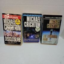 Michael Crichton Paperbacks 3 Book Lot Disclosure, Sphere &amp;The Terminal Man - £4.60 GBP