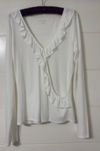 Lilly Pulitzer Cream Resort White Loreda Long Sleeves Cotton Sheer Top S... - $29.98