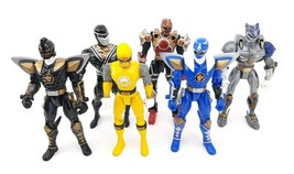 Lot Of 6 Power Rangers Action Figures 2 Red 1 Gold Ranger 2002 - 2003 Figurines - $43.18