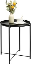 Danpinera Metal Black Side Table For Small Spaces Outdoor Patio Table Round - $818.66 MXN