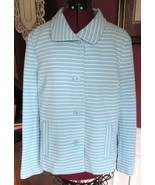 Talbots Nautical Light Blue And Cream Stripe Jacket Blazer Size Large Ex... - £21.96 GBP