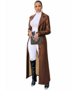 Abrigo casual para mujer de cuero de piel de cordero fiesta trinchera el... - $198.79+