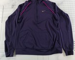 Nike Shirt Womens Large Purple Quarter Zip Dri-fit Embroidered Logo Pink... - $23.12