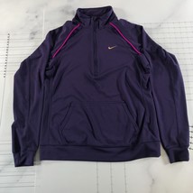 Nike Shirt Womens Large Purple Quarter Zip Dri-fit Embroidered Logo Pink... - £18.05 GBP