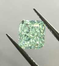 Rare Green Diamond - 0.57ct Natural Loose Fancy green Color GIA VS1 Radiant - $13,979.53