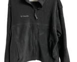 Columbia Full Zip Fleece Jacket Mens Size L Black White Embroidered Logo... - $13.66