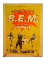 R.E.M. Rem R E M Summer Of &#39;95 1995 Berlin Walduhne Poster Shot Band R. ... - $90.77