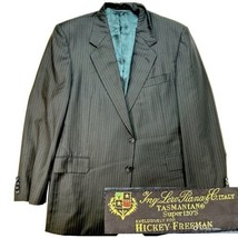 Hickey Freeman Loro Piana Suit 44R Jacket Pants 38x30 2pc 120s Gray Striped USA - £77.45 GBP