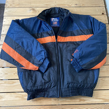 Vintage pro player men’s full zip Broncos Jacket coat size L Blue Orange HG - £55.61 GBP