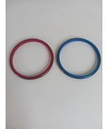Vintage Set Plastic Bangle Bracelets Red Blue - $153.45 MXN