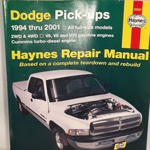 Haynes Dodge Pick Ups 1994 2001 All Full-Size Models Haynes Repair Manual 30041 - £18.21 GBP