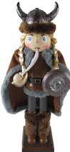 Wooden Christmas Nutcracker ,15&quot;, VIKING FEMALE WITH SHIELD &amp; SWORD ,ATH - £31.25 GBP