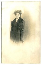 Woman in Big Hat Photo Postcard RPPC c1910 Fair Postal Studio Chicago 3.5x5.5&quot; - £27.41 GBP