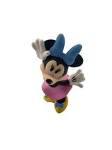 Disney Minnie Mouse Collectable Mini Figure PVC Cake Topper Blue Bow Pin... - £5.38 GBP