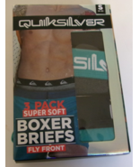Three QuickSilver boxer briefs Size Small Fly Front Green Black and Gray - $345.32 MXN