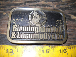 Vintage Railroad Brass Belt Buckle Birmingham Rail &amp; Locomotive Co Dyna ... - $24.70
