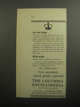 1951 Columbia University Press Book Ad -  The Columbia Encyclopedia - £14.78 GBP