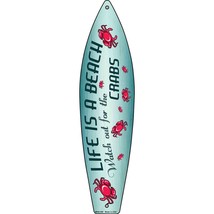 Watch Out For Crabs Novelty Mini Metal Surfboard MSB-080 - £13.32 GBP