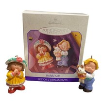 1998 Hallmark Keepsake Easter Spring Ornament Bashful Gift Girl &amp; Boy with Bunny - £5.58 GBP