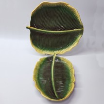 Home Interiors Large Serving Platter / Wall Decor Set Green Leaf Oval Plate - £31.51 GBP