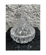 Clear Crystal Glass Crystal Hershey Kiss Mini Candy Dish With Cover 4.5&quot;X5&quot; - $15.12