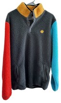 Dutch Bros Coffee M (Oversized) Fleece Color Block Gray Yellow Orange Te... - $37.99