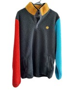 Dutch Bros Coffee M (Oversized) Fleece Color Block Gray Yellow Orange Te... - $37.99