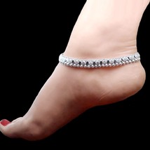 Véritable Argent Sterling Indien Femme Bracelets Cheville Paire 25.4cm - £64.91 GBP