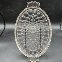 Indiana Glass Anchor Hocking THUMBPRINT Cocktail Finger Food Serving Platter MCM - $21.89