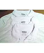 Three NEW Gildan Performance 5XL White Polo Shirts 100% Polyester Postpa... - £23.77 GBP