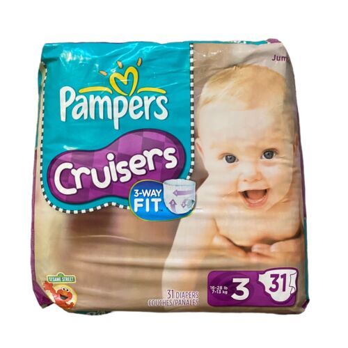 Vtg 2011 Pampers Cruisers Diapers Sesame Street Size 3, 31-Pack New Sealed - $69.99