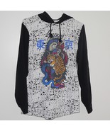 ROLLING PAPER PULLOVER HOODIE Sz L BLACK WHITE PAINT SPLATTER SKATE TIGE... - $31.05 CAD