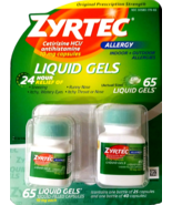 Zyrtec Liquid Gels 24 Hour Antihistamine Allergy Medication 65 Ct EXP 09... - $814.76 MXN