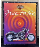 Vintage Harley Davidson Motorcycle Folder 1996 Fat Boy Free To Be - $9.90