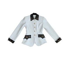 Vintage 90s Y2K Lillie Rubin White Gold Stud Taylor Fit Jacket Blazer - $118.80