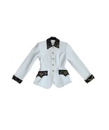 Vintage 90s Y2K Lillie Rubin White Gold Stud Taylor Fit Jacket Blazer - £94.66 GBP