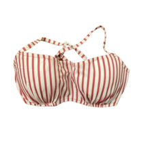 Shade &amp; Shore Red White Striped Bikini Swimsuit Top Womens 34D Beach Vac... - £6.92 GBP