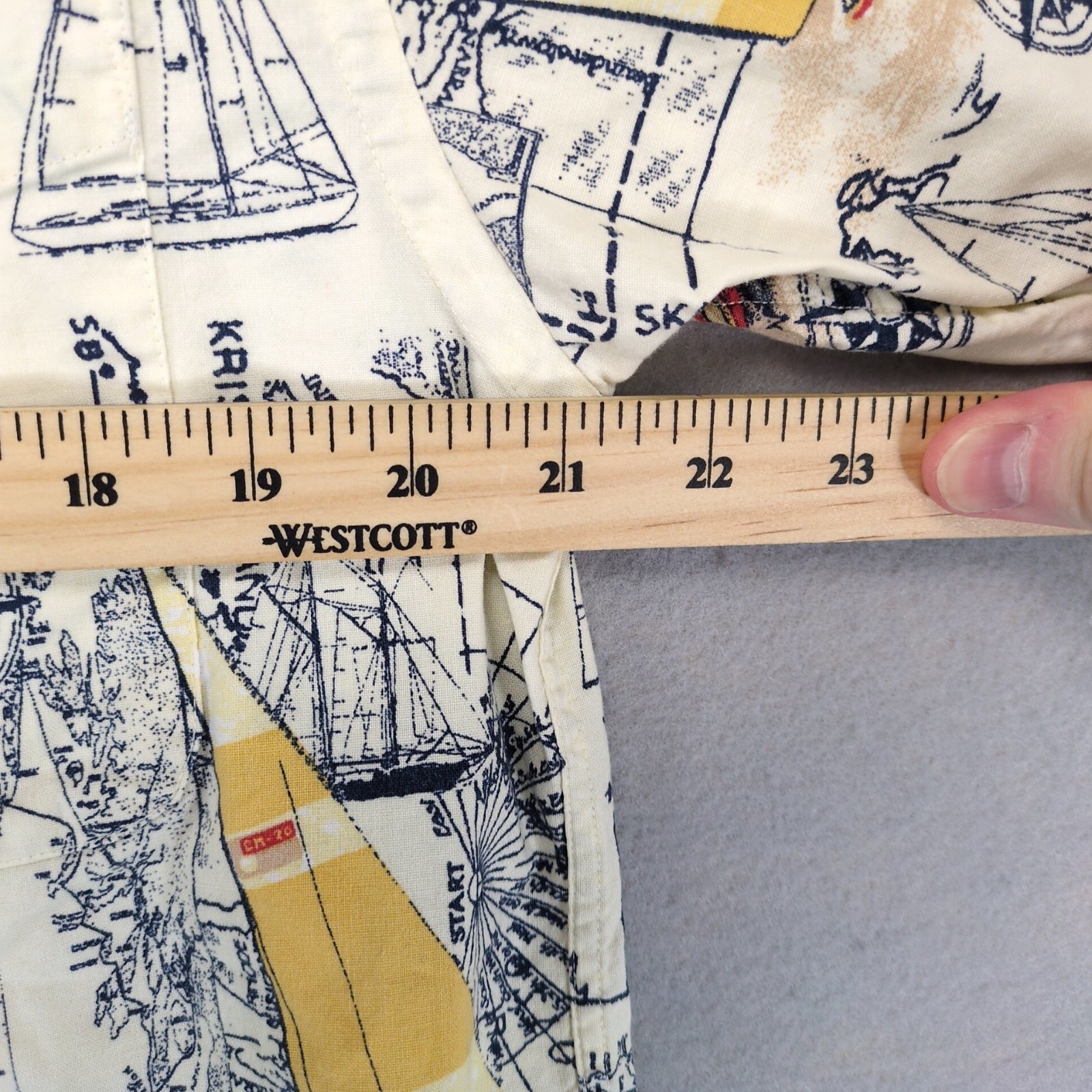Vtg Faded Glory Nautical Sailing Ships Shirt Men's M Button Down Cotton Coastal Item image 5